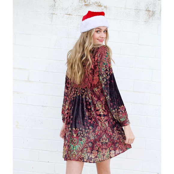 Free People Mirror Mirror Velvet Mini Dress - Picture 7 of 9